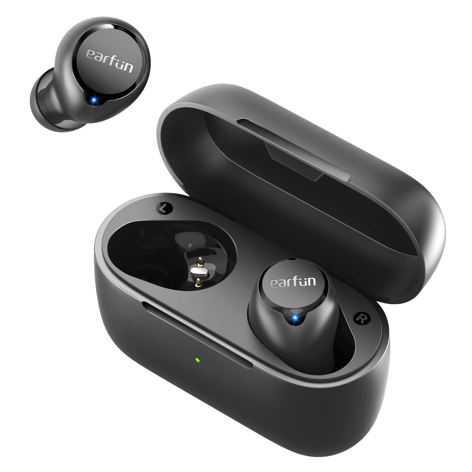 Wireless Earbuds, EarFun Free 2S Qualcomm QCC3040 Bluetooth 5.2 Earphones with Microphones, CVC 8.0 Call Noise Reduction, AptX Deep Bass, Low Latency, 30H Playtime Wireless Charging, IPX7 Waterproof
