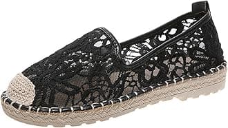 Espadrilles for Women UK Platform Slip On Flats Casual Trainers Ladies Shoes Dressy Rope Loafer Flat Round Toe Dress Shoes