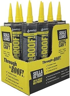 Sashco Through The Roof Sealant, 10.5 Ounce Cartridge, Clear (Pack of 12) -14010-12