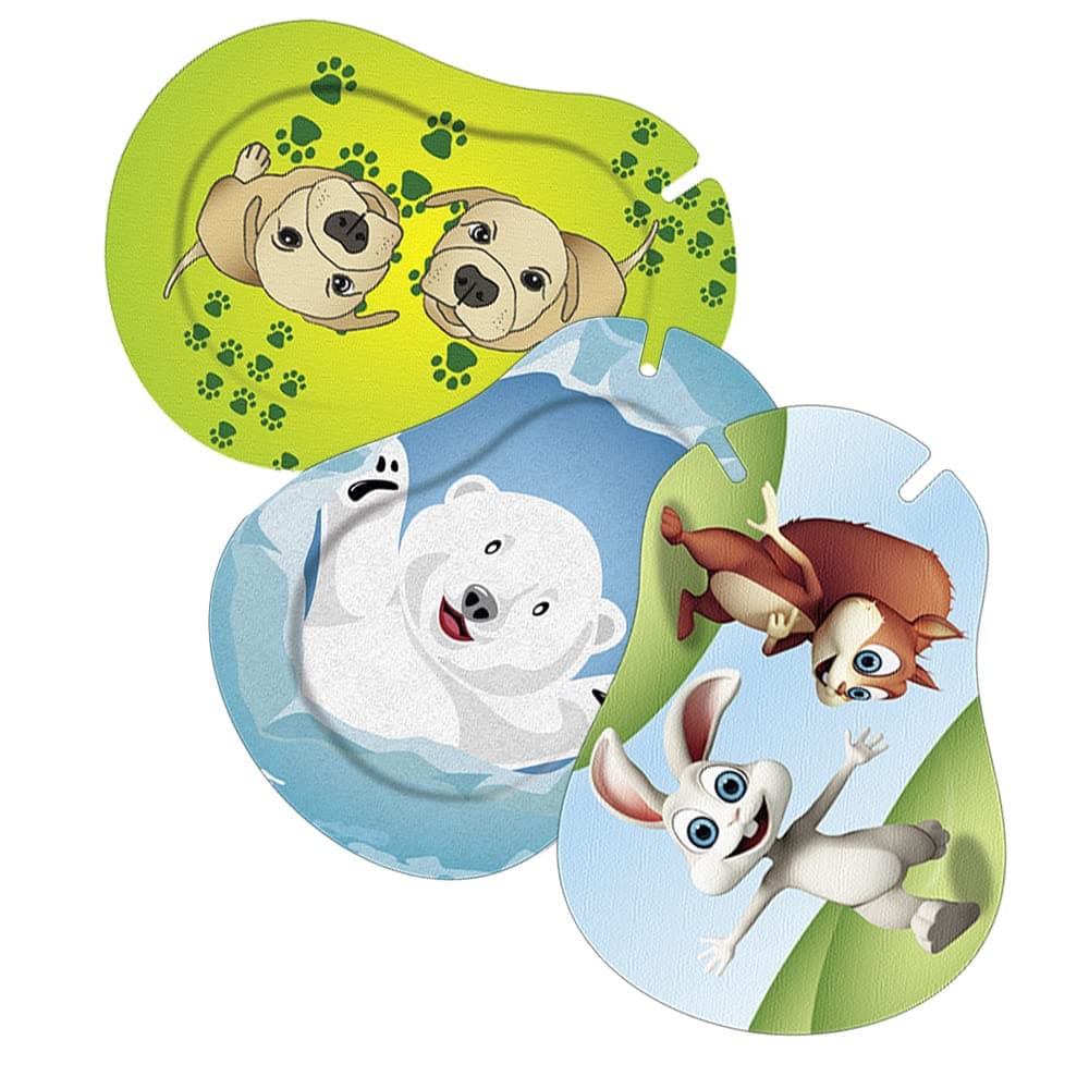 Bamboo Adhesive Eye Patches, 30/Pack, Medium Size, Animals Pack - Polar Bear, Dog, Bunny/Squirrel