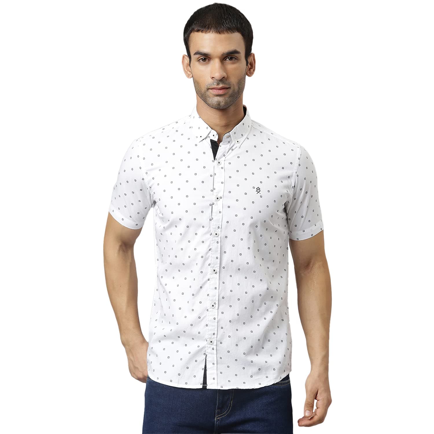 Thomas ScottButton Down All Over Printed Casual Cotton Shirt
