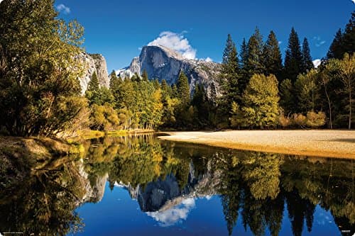 IMAGINE WORK SURFACE Huge Ultra-Thin 24" x 36" Non-Slip Desk Pad Made in USA - Yosemite Park - Half Dome