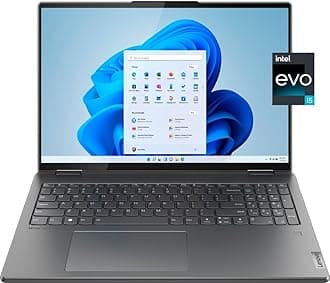 Lenovo Yoga 7i 16" WUXGA 2 in 1 Touch-Screen Laptop, Intel Core i5-1335U Processor, 8GB Memory 512GB SSD, Intel Iris Xe Graphics, Backlit KB, Fingerprint, WiFi 6E, Win11, Storm Grey, W/GaLiMu