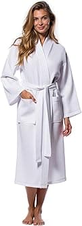 Turquaz Lightweight Full-Length Robes For Women Waffle Kimono Bathrobe - Soft, Fast-Drying, Long-Lasting Cotton Blend Unisex