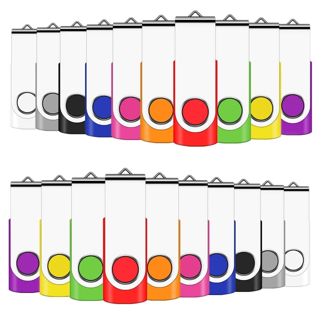 USB Stick 4 GB Pack of 100 Memory Stick USB Sticks Transmemory Memory Stick Multicoloured (4 GB, Multi-Colour-100)
