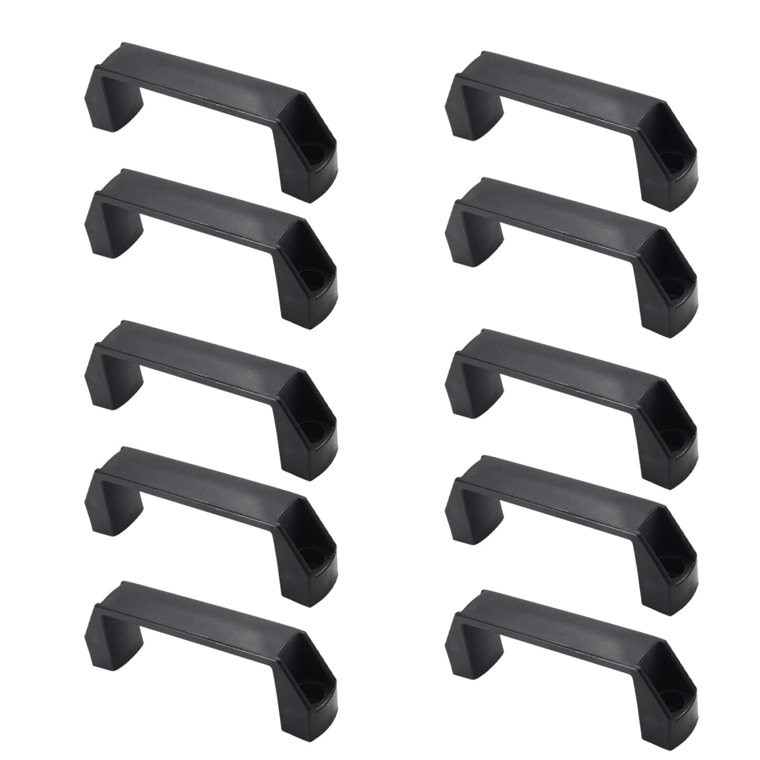 MroMax 10Pcs Plastic Pull Handle 4.72" Hole Centers 120mm Square Pulls 138mm Length for Luggage Mechanical Equipment Cabinet Cupboard Handle Black