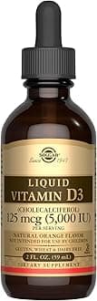 Solgar Liquid Vitamin D3 125 mcg (5,000 IU) - 2 fl oz - Delicious, Natural Orange Flavor - Helps Maintain Healthy Bones & Teeth - Immune System Support - Gluten Free, Dairy Free, Kosher - 59 Servings