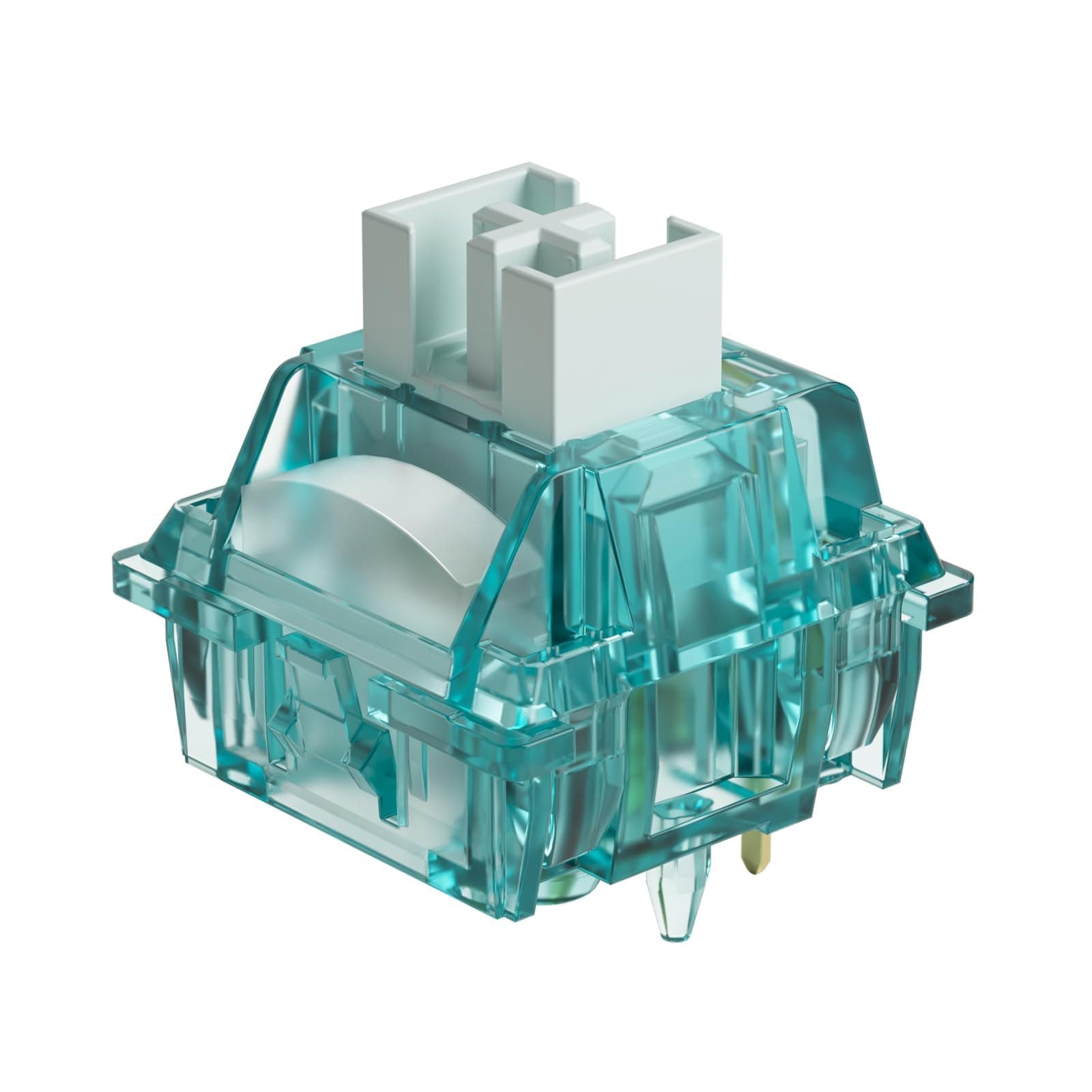 Creamy Cyan Clicky Switch with LED Diffuser for Backlit Mechanical Keyboard - 5-Pin 50gf Pre-Lubed with Standard MX Structure for Gaming (45pcs)