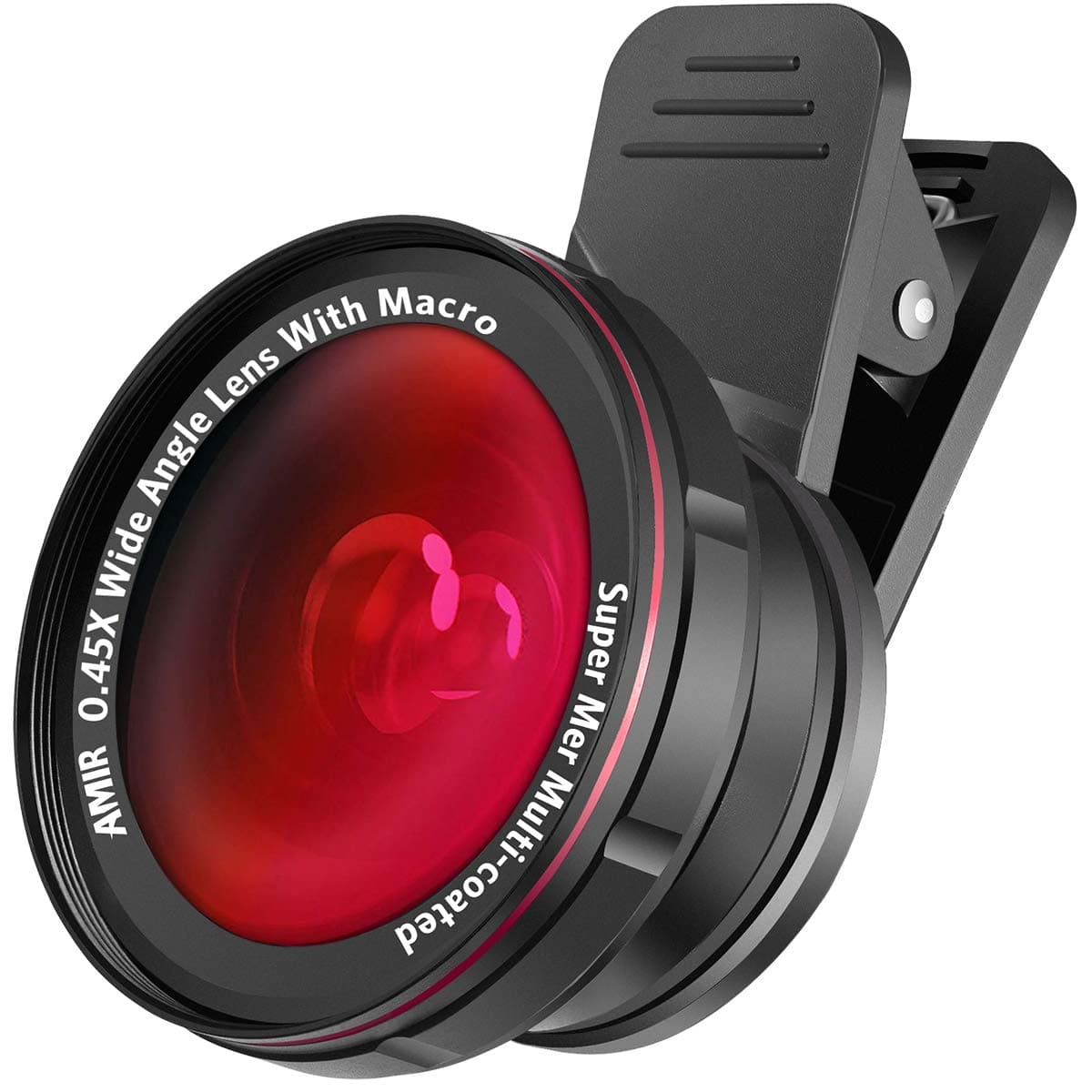 [Upgraded Version] AMIR Phone Camera Lens, 0.45X Wide Angle Lens + 15X Macro Lens for iPhone Camera Lens Kit, Clip-On Cell Phone Camera Lenses for iPhone, Android, Samsung Smartphones and Tablets