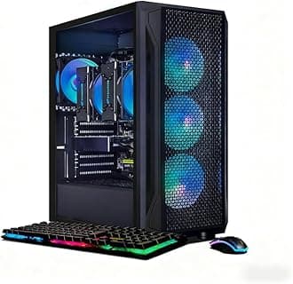 Dual CPU Gaming PC, Dual Intel i7 Xeon E5 up to 3.7GHz, GeForce GTX 1660S 6G, 16G DDR4, 1T SSD, WiFi 6, BT 5.0, RGB Fan x 4, Windows 11 Pro