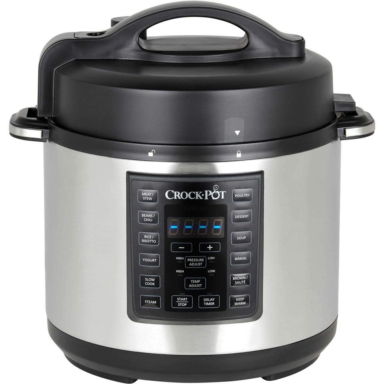 Crock-Pot Express Pressure Cooker | 12-in-1 Programmable Multi-Cooker | Slow Cooker | Food Steamer and Saute | 5.6 L | Energy Efficient | Stainless Steel [CSC051]