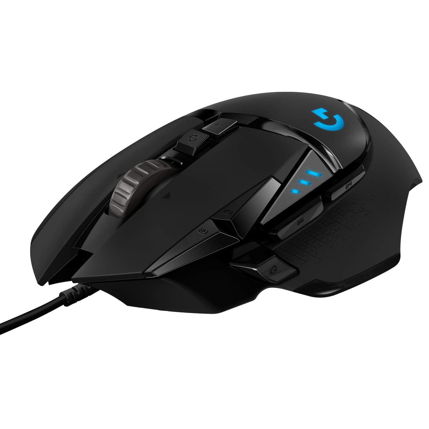 G502 HERO high performance wired gaming mouse, HERO 25K sensor, 25,600 DPI, RGB, adjustable weights, 11 programmable buttons, on-board memory, PC/Mac - Black