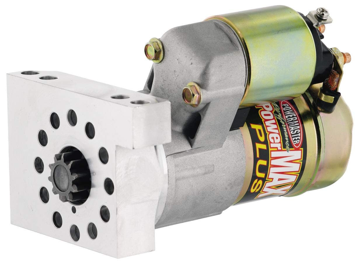 Powermaster Starter, PowerMAX Plus, 6.1:1 Gear Reduction, Natural, 153/168 Tooth Flywheel, Straight Bolt, Chevy V8, Each, 120 Amps
