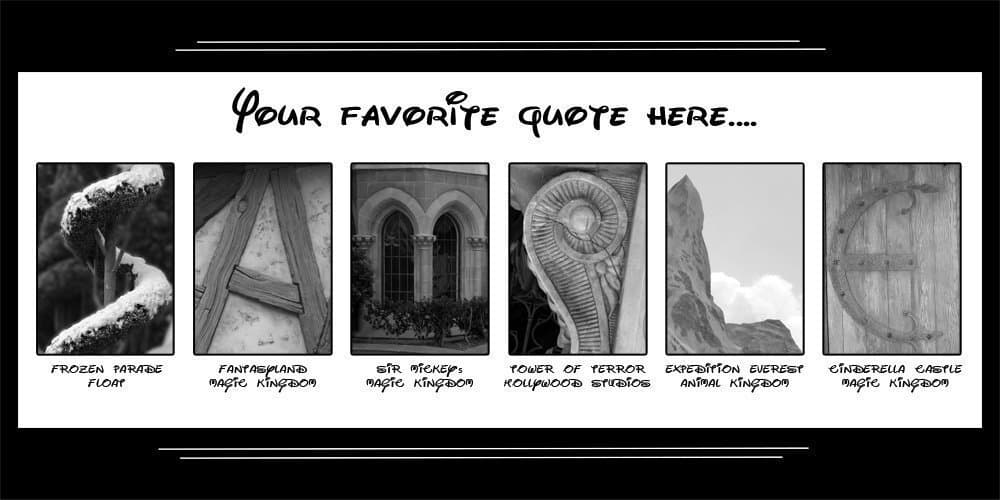 Walt Disney World Artwork - Personalized and Customized with your name! 10 x 20 inch print - Framed