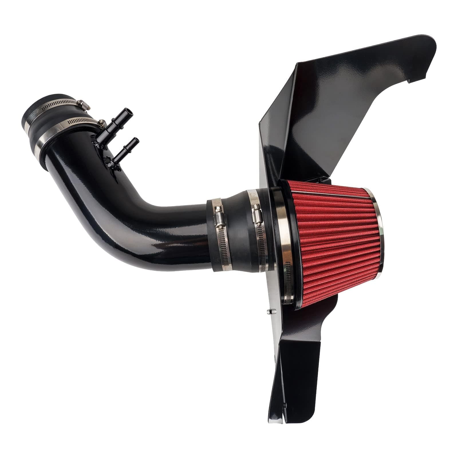 Cold Air Intake Kit with Filter Heat Shield for 2015 2016 2017 Mustang 3.7L V6 (Red)