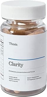 - Thesis Clarity Nootropic Supplement for Men & Women with Lions Mane, CDP Choline, Panax Ginseng, Vitamin B6 & Caffeine, Cognitive Support Capsules, Vegan, Non GMO, 25 Servings