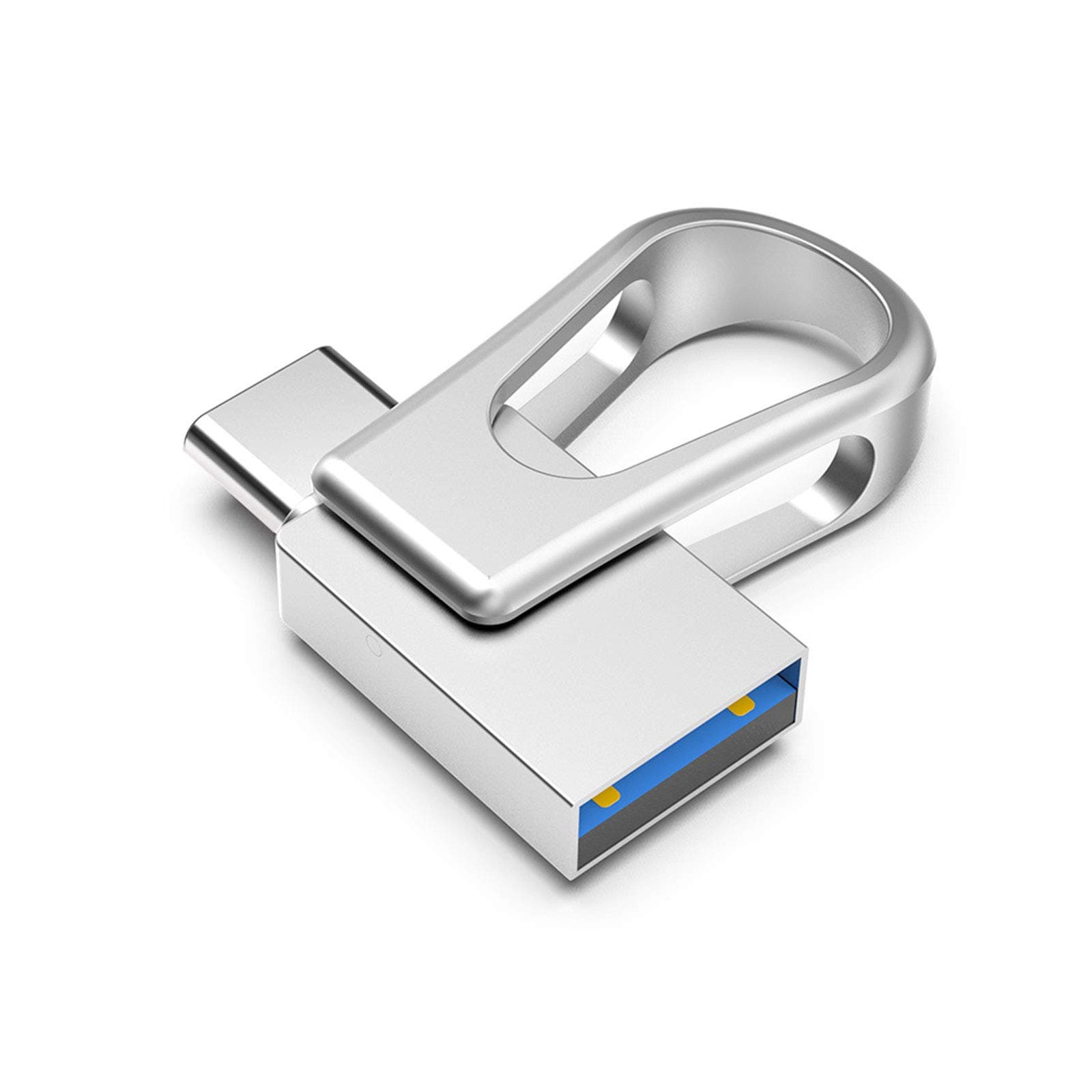 USB C Flash Drive 64 GB, 2-in-1 USB 3.0 Thumb Drive, Dual USB Memory Stick Pen Drive for Type-C Android Smartphones Tablets and New MacBook (Silver, 64 GB)