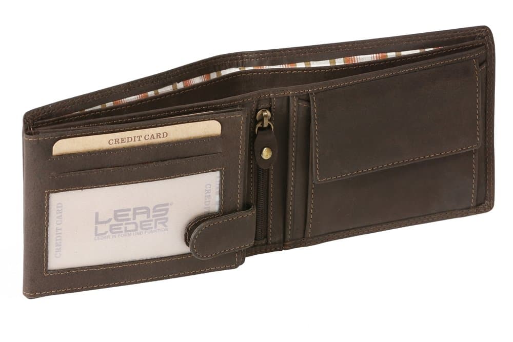 LEAS MCL Mens Wallet, Genuine Leather, brown - ''LEAS Basic-Vintage-Collection''