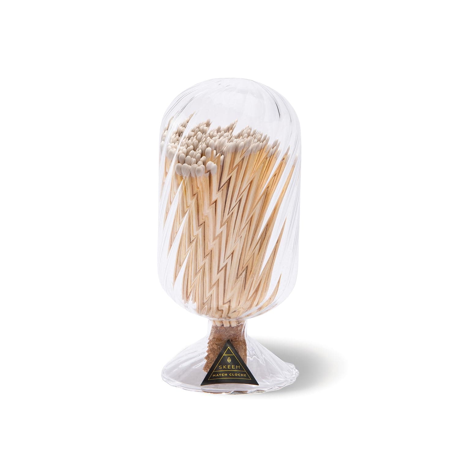 Skeem Helix Match Cloche with Striker - Includes 120 4 Inch White-Tipped Matches - Decorative Matches in a Jar