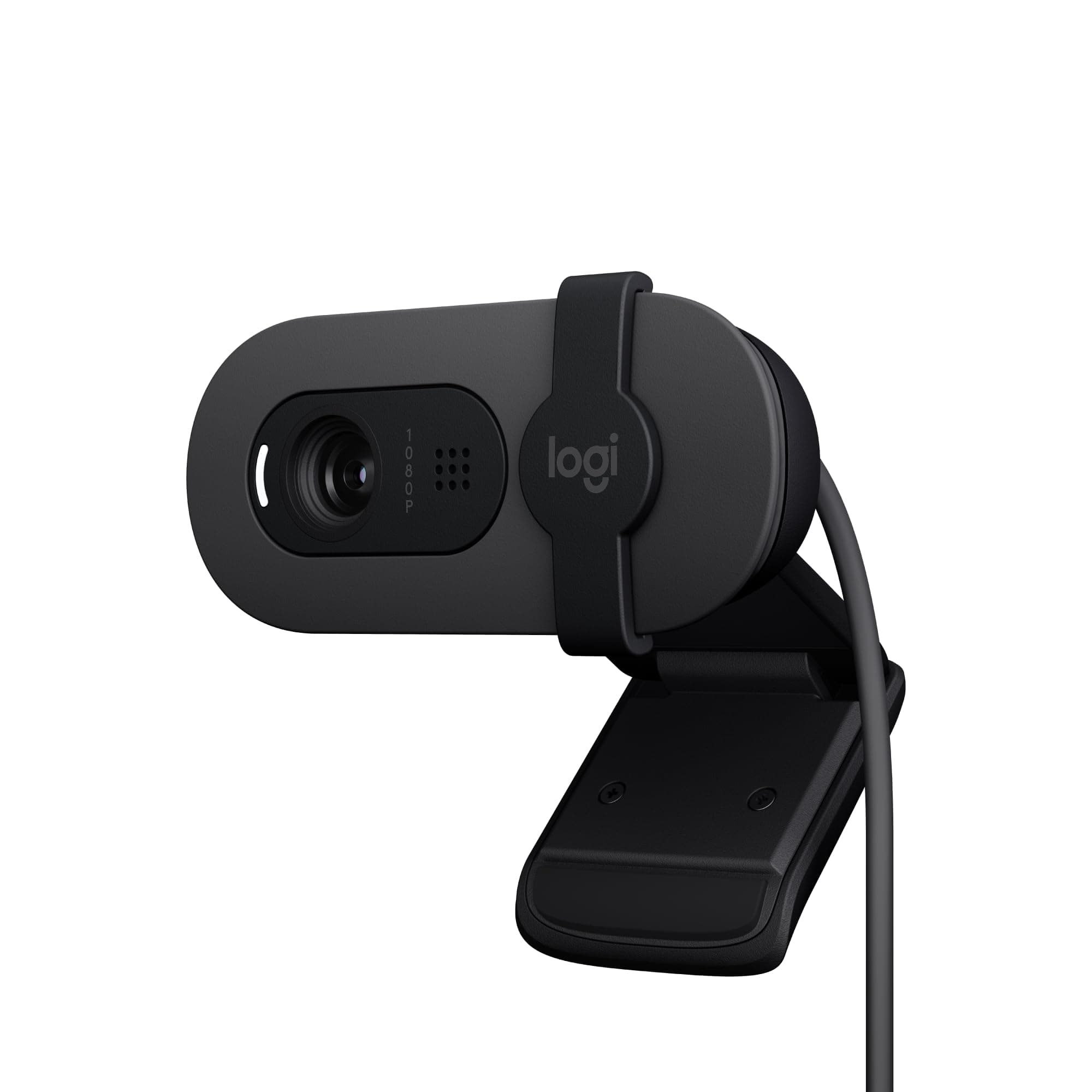 (Refurbished) Logitech Brio 100 Full HD Webcam for Meetings and Streaming, Auto-Light Balance, Built-in Mic, Privacy Shutter, USB-A, for Microsoft Teams, Google Meet, Zoom and More- Graphite