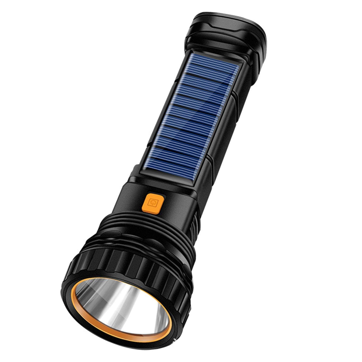 MAKINGTEC Flashlight, Solar or Rechargeable 1000 Lumens LED Flashlight Multi Function, with Emergency Strobe Light and 1200 Mah Battery, Emergency Power Supply and USB Charging Cable, Fast Charging