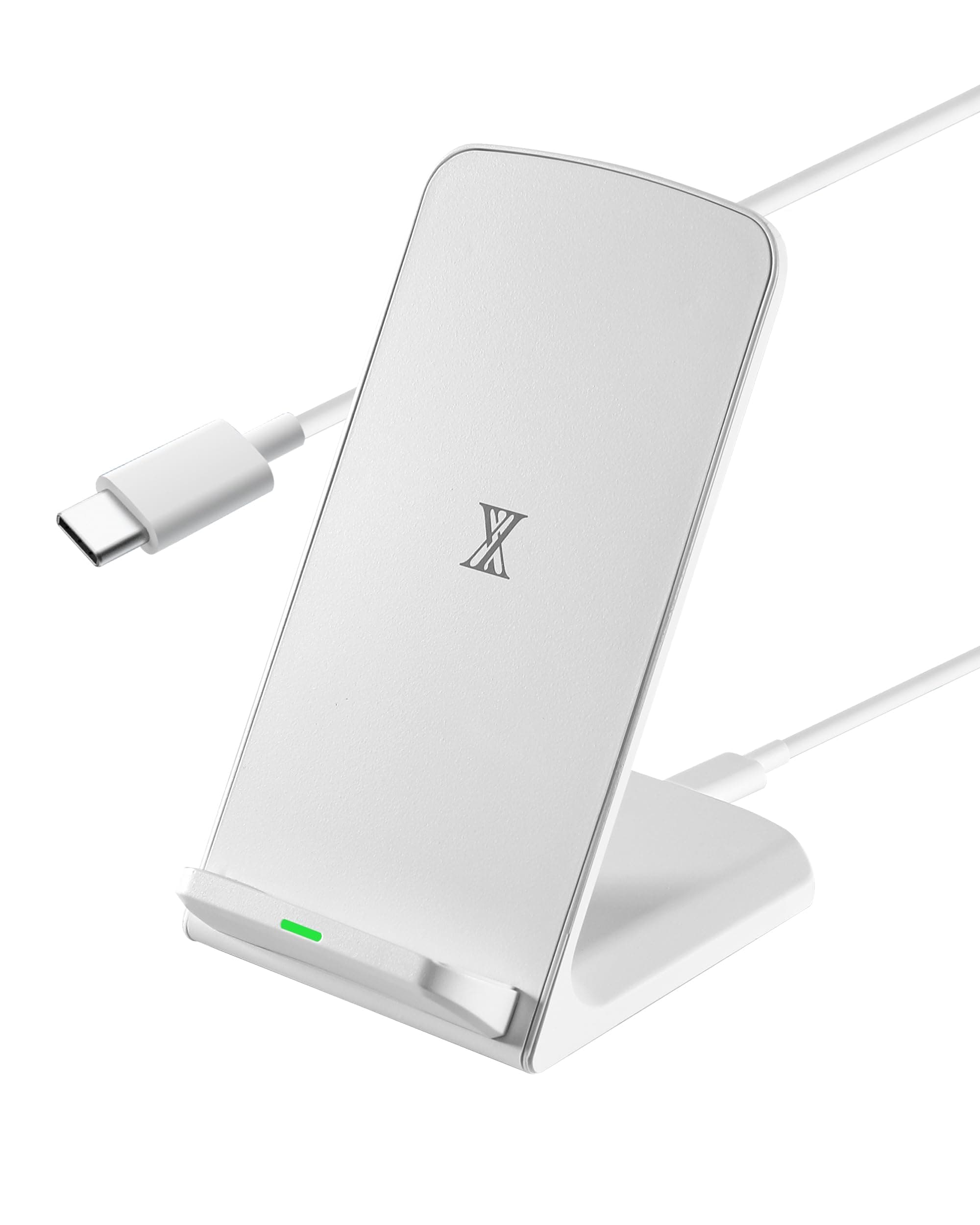 Android Wireless Phone Charger for iPhone 16-15W Fast Qi Certified Wireless Charging Station for Google Pixel 3 4 XL 5 6 7 8 9 Pro Samsung Galaxy S25 S24 S23 S22 Z Flip Fold OnePlus (White)