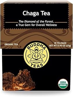 Chaga Tea - Organic Herbal Tea - For Cognitive Balance & Overall Health - With Chaga Mushroom, Antioxidants & B Vitamins - Caffeine Free - OU Kosher - 18 Tea Bags (Pack of 1)