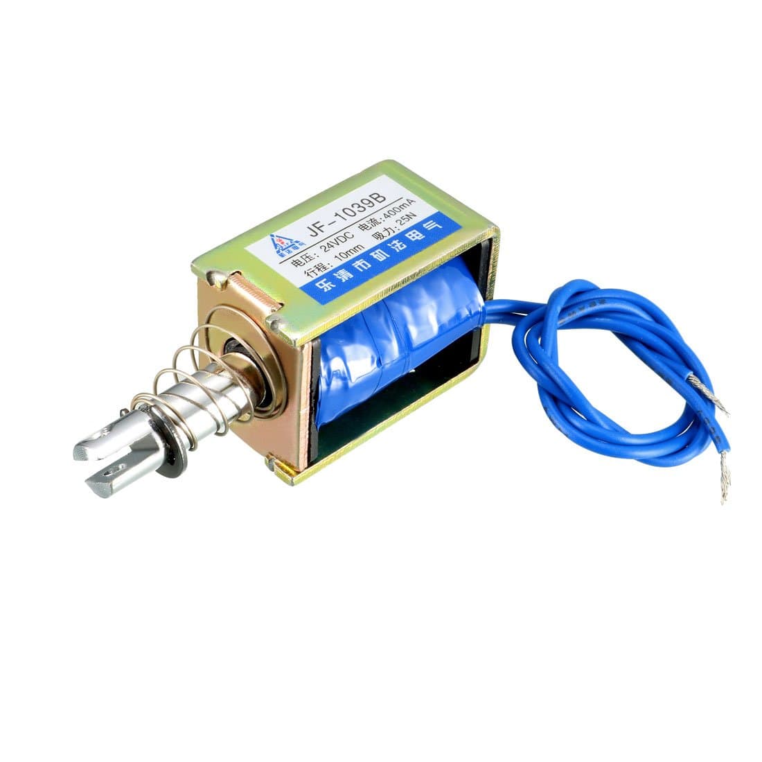uxcell DC 24V 25N 10mm Stroke Pull Push Type Open Frame Solenoid Electromagnet Linear Motion JF-1039B
