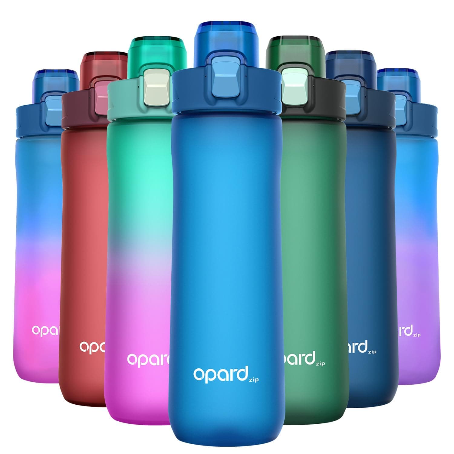Opard 600ml Plastic Water Bottle Dishwasher Safe, Leakproof Flip-Top Lid, BPA Free Tritan, Wide Mouth Reusable Kids Water Bottle for School Hiking Commuting Outdoor Travel and Gym
