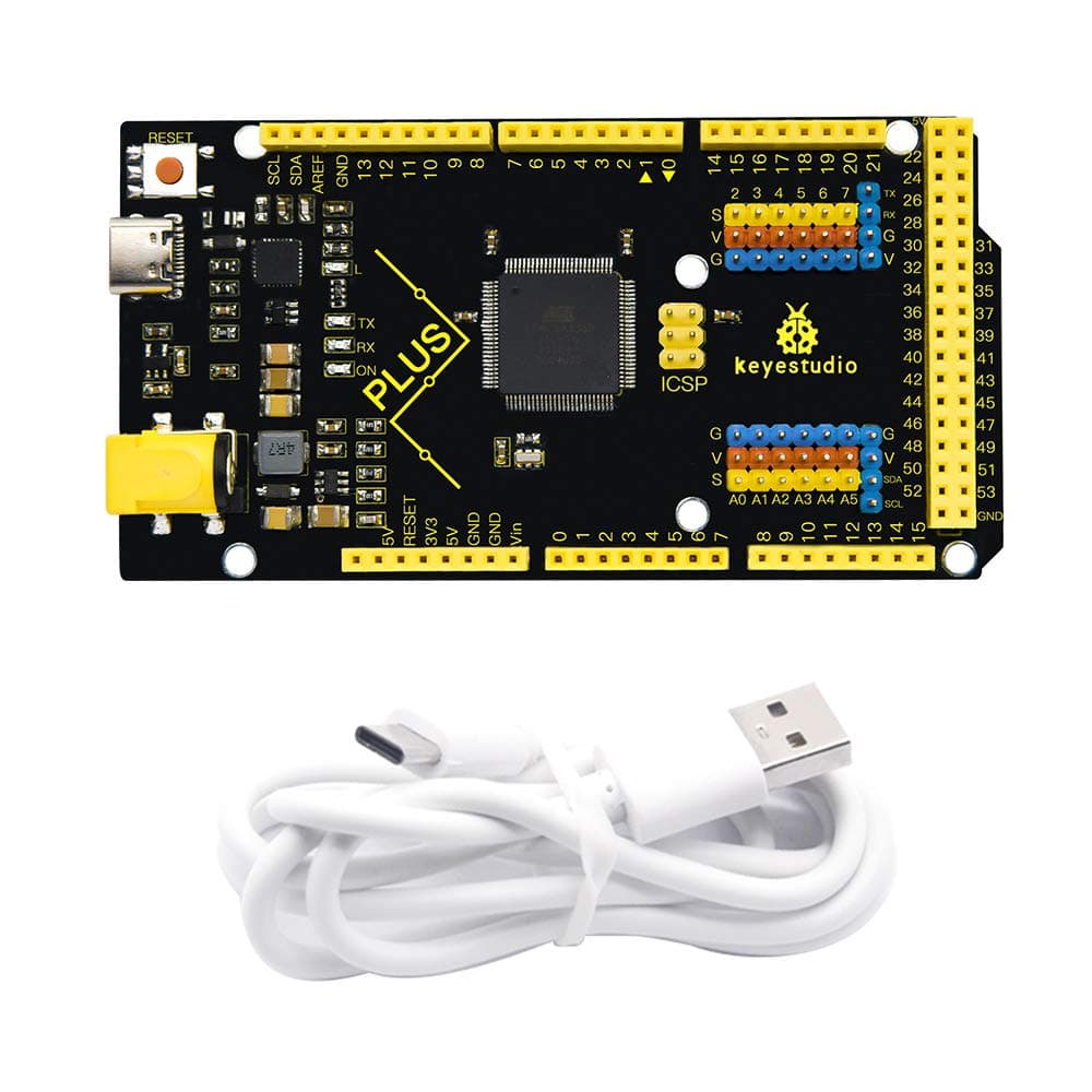 Mega Plus 2560 R3 Board for Arduino with Type-C USB Cable, 2A Output, More Powerful MCU Contoller Board