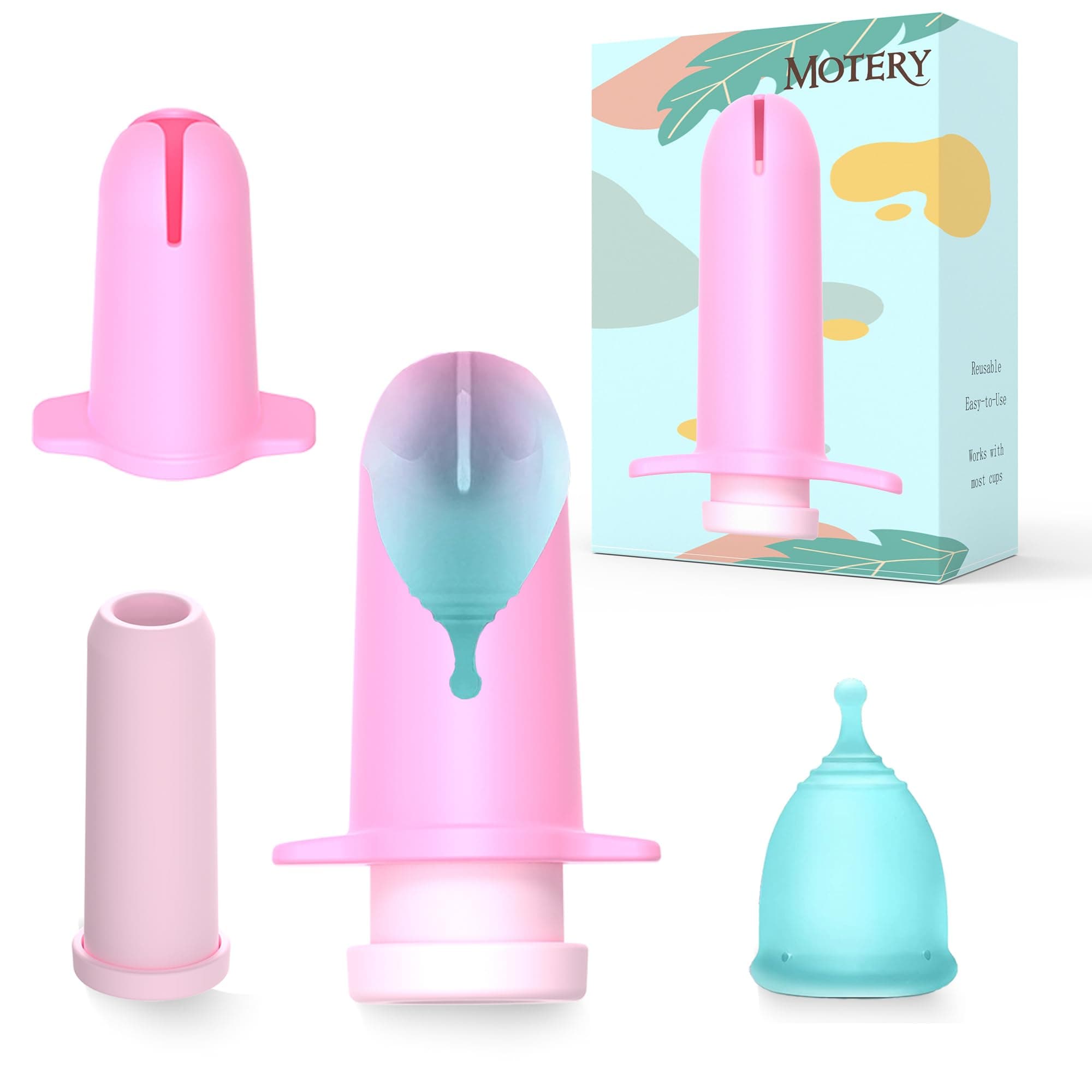 Applicator Tool for Menstrual Cups for Easy Insertion,Reusable Period Cup Applicator Set, Easy to Use & Eco Friendly, Works with Most Cup Best for Married Women