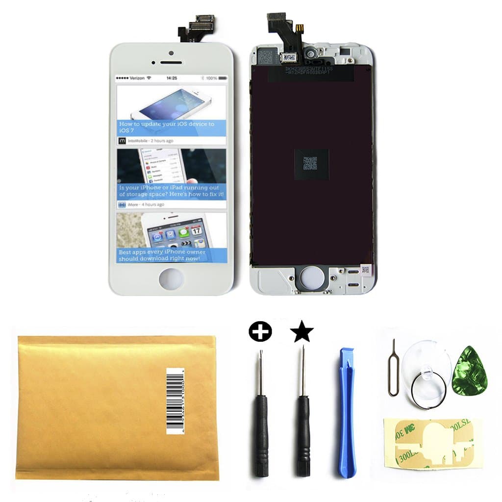 Select OEM LCD Touch Screen Digitizer Frame Assembly Full Set LCD Touch Screen Replacement for iPhone 5 5G White