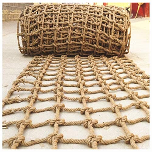 XXN Climbing Netting,Children's Outdoor Development Training Rope Protective Net,Safety and Environmentally Friendly Strong and Wear Resistant Even Thickness Hemp Twisted Manila Natural Cotton Jute