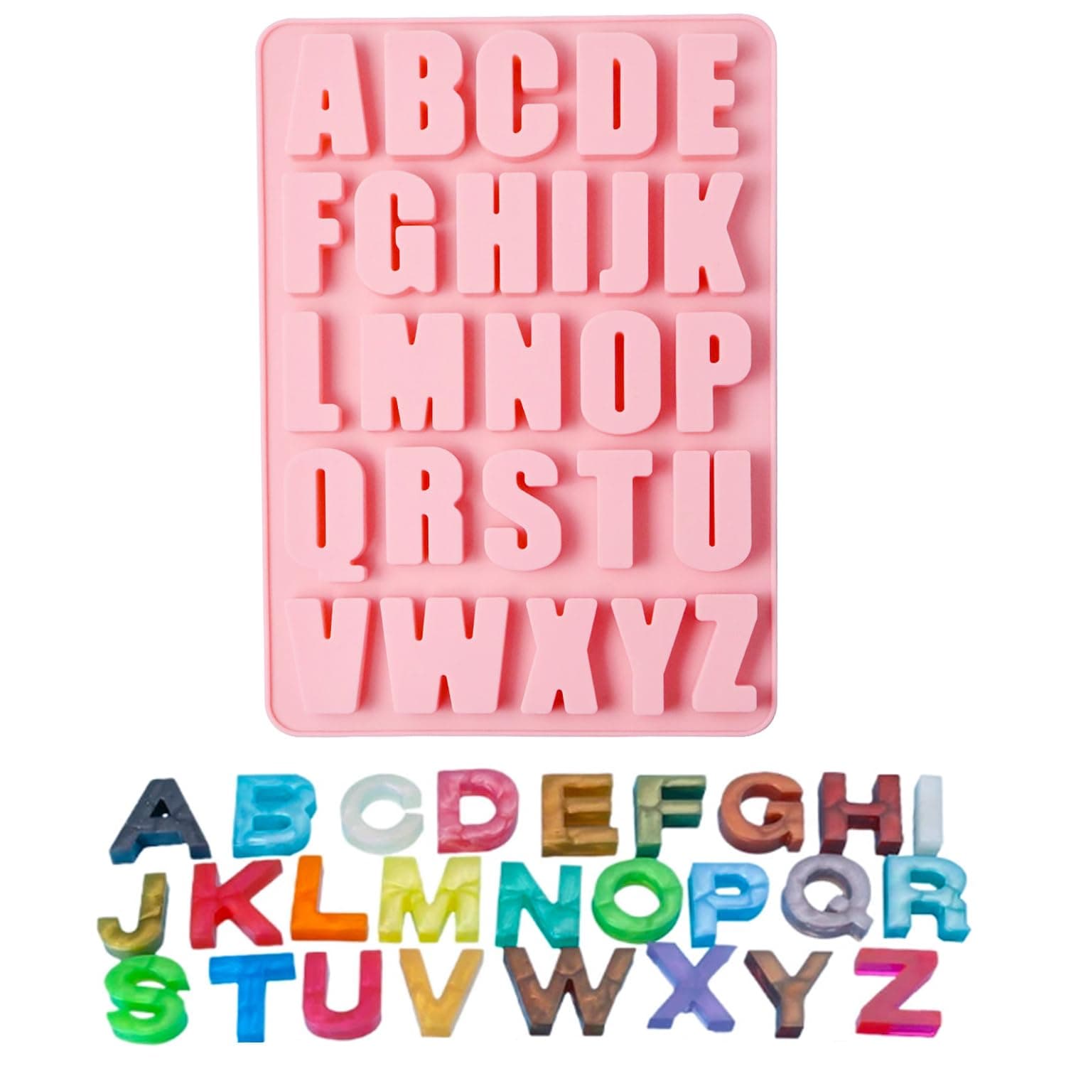 Silicone Alphabet Moulds Pink