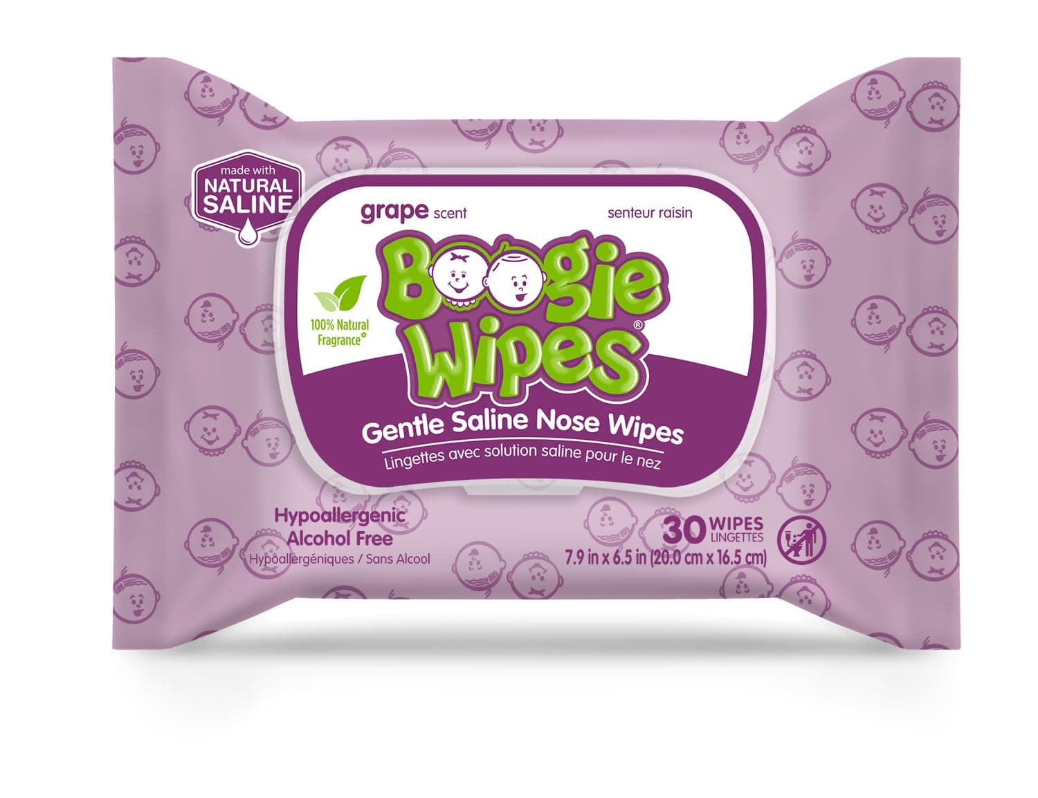 Wipes Grape 30ct Size 30ct Boogie Wipes Grape 30ct
