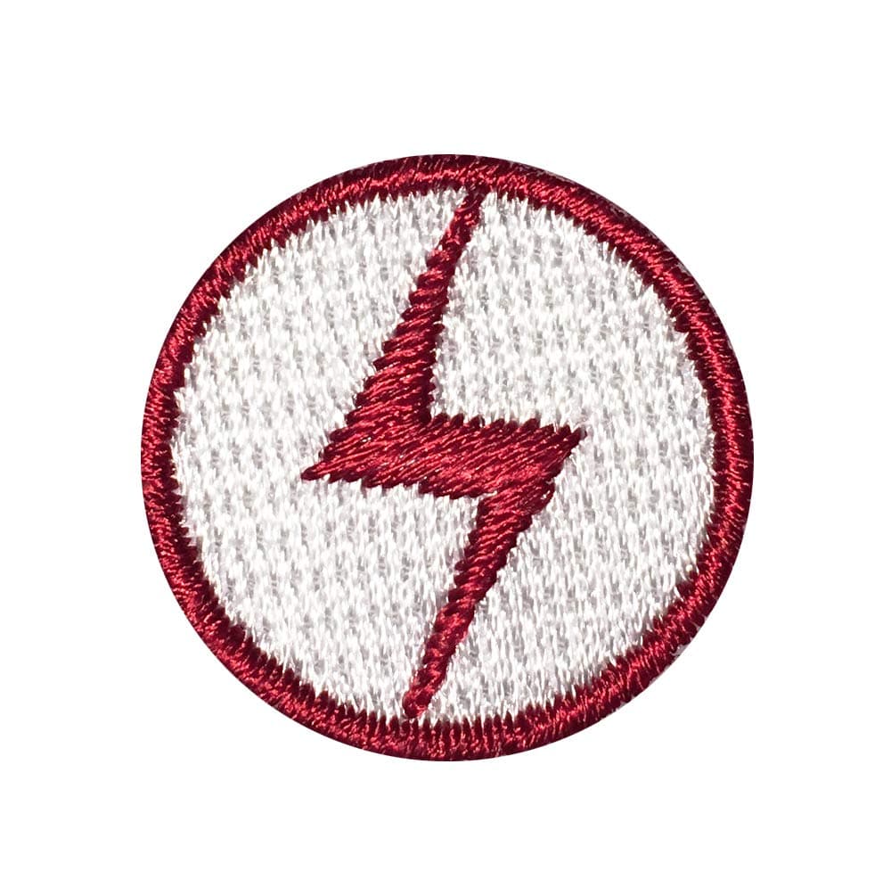 White Lightning Bolt Patches Iron On 10 Pack 1" Embroidered Reward Patch for Sport Programs