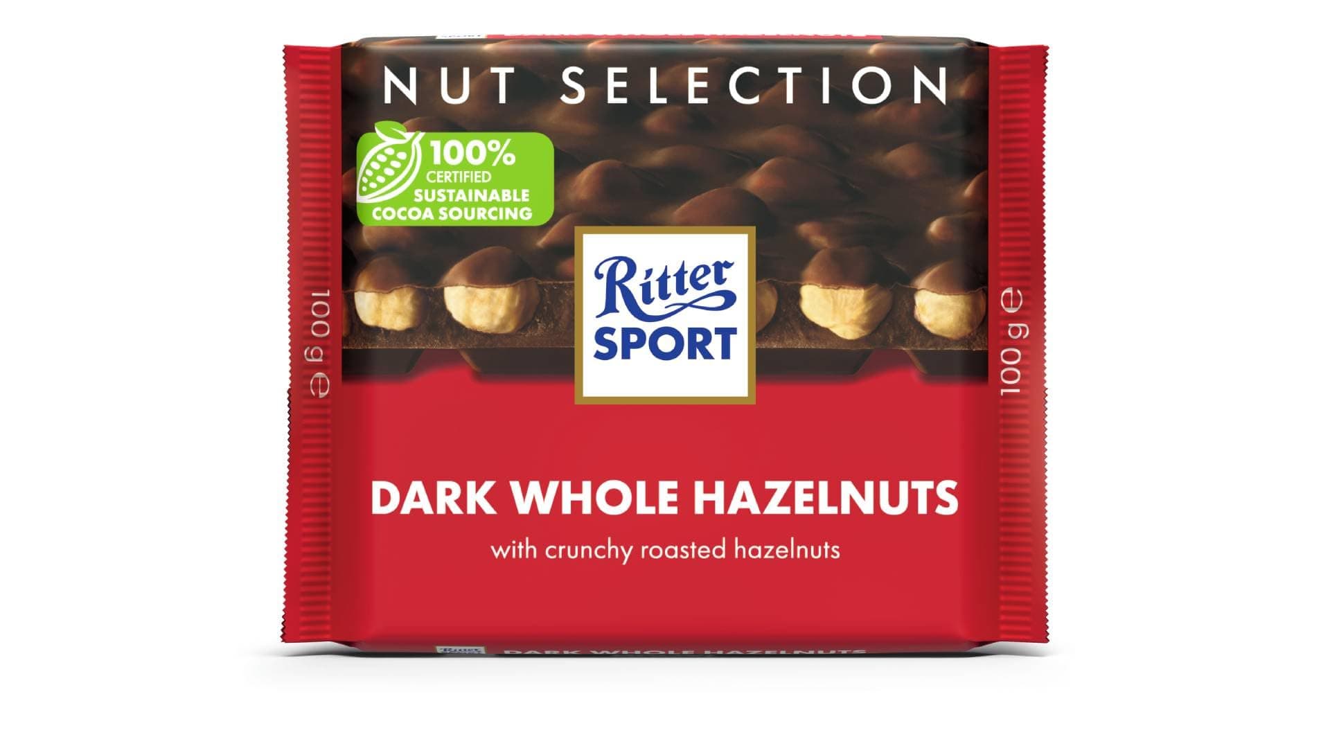 Ritter Sport Dark Whole Hazelnuts, 100 Gm