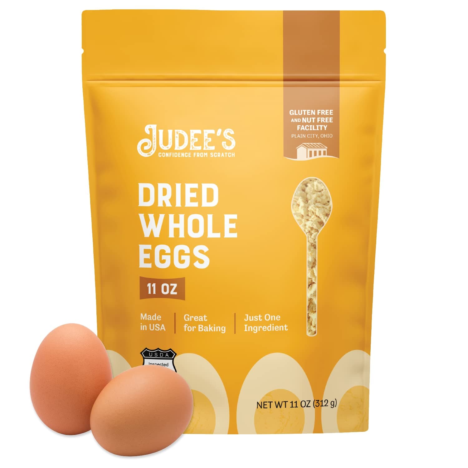 Dried Whole Egg Powder - Versatile Baking with Egg Powder - Camping & Backpacking with Protein Mix - Long-Term Storage Ready Blend - 11 Oz