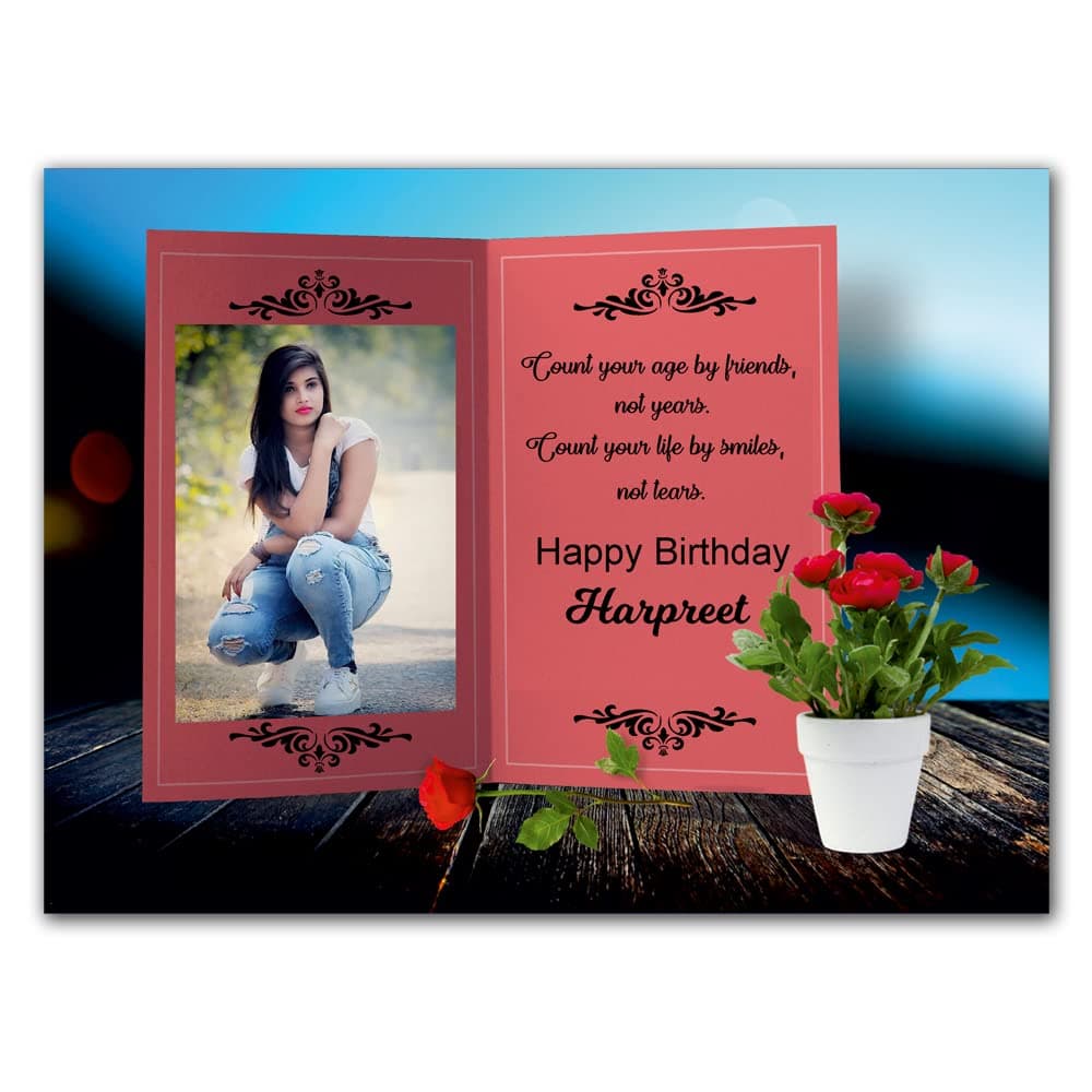 Plan To Gift Happy Birthday Customized Photo Frame with Name Collage | Customized Gift for birthday, anniversary, birthday and other functions Frame with Name 9 x 12 inch