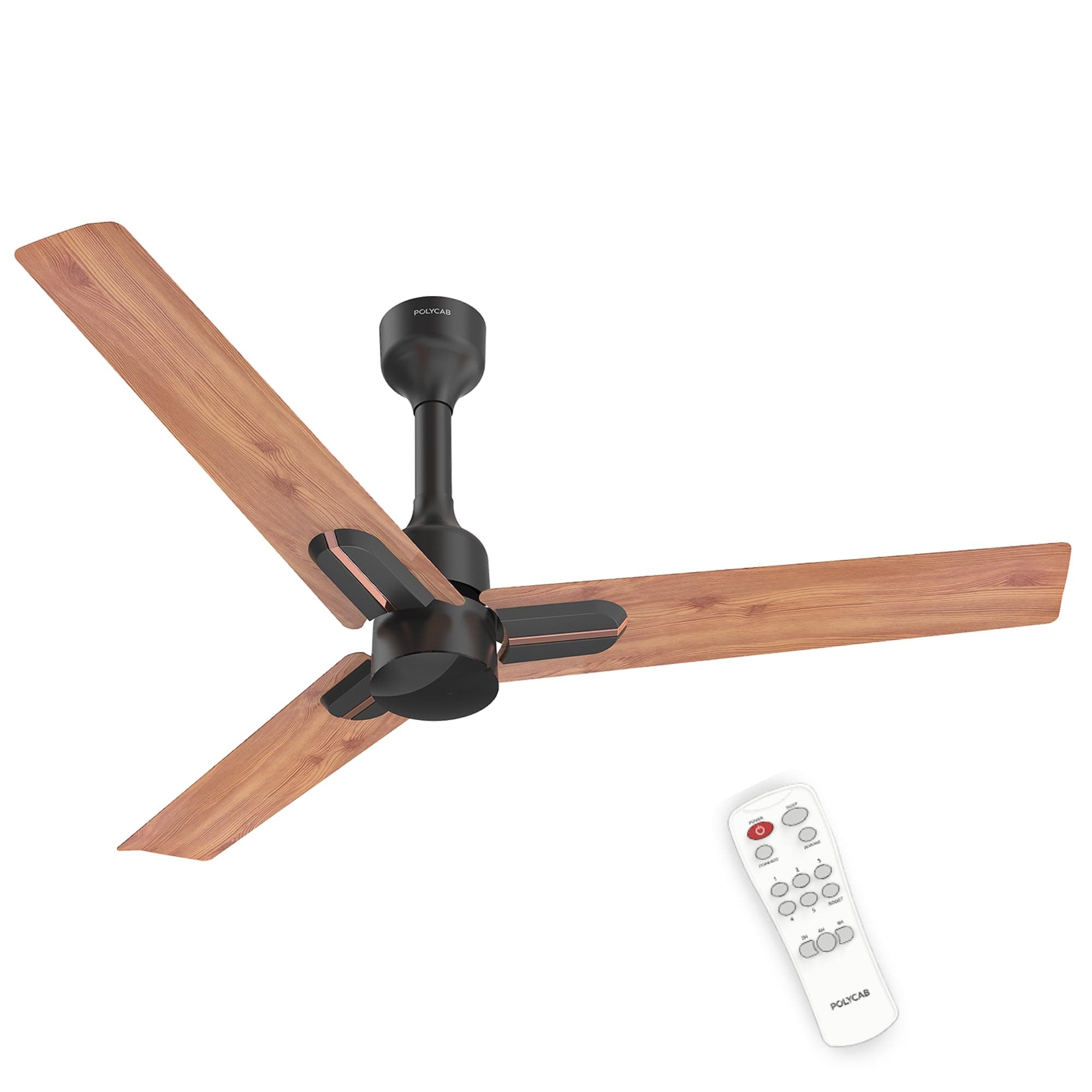 Wizzy Neo 1200mm 5-Star BLDC, Remote Ceiling fan for Living Room| 55% Energy Saving, 100% Copper, High Air Delivery, 6 Speed Setting, Free Installation | 4-yr Warranty【Natural Wood】