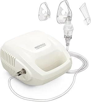 - MEDTECH® Handyneb Smart Compressor Nebulizer Machine with Handle with Complete Mask Kit for Adult and Child (White)