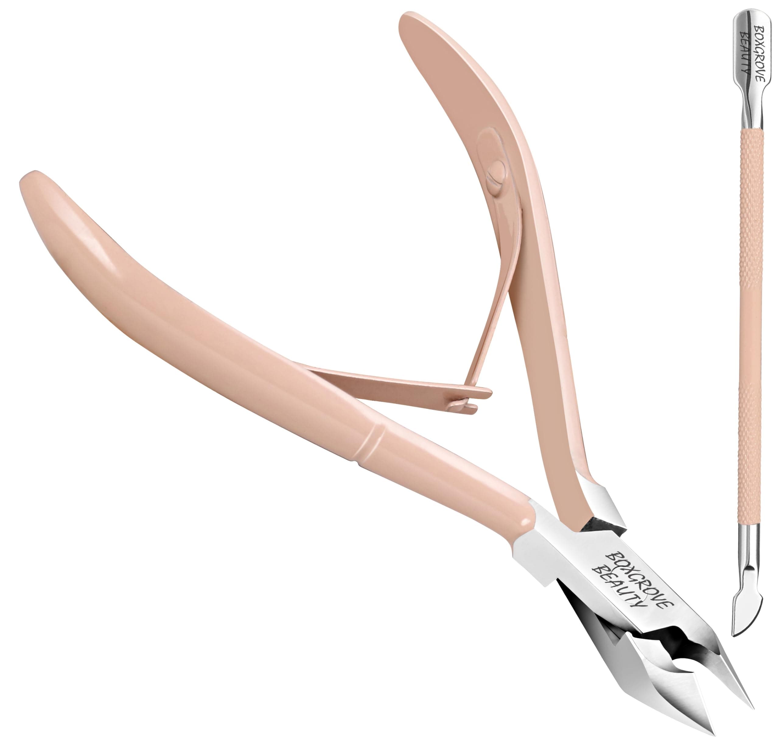 Professional Cuticle Cutter & Pusher Trimmer Manicure Tools with Double Spring – Perfect Nail Care Tool for Manicure & Pedicure Beauty at Home/Spa/Saloon