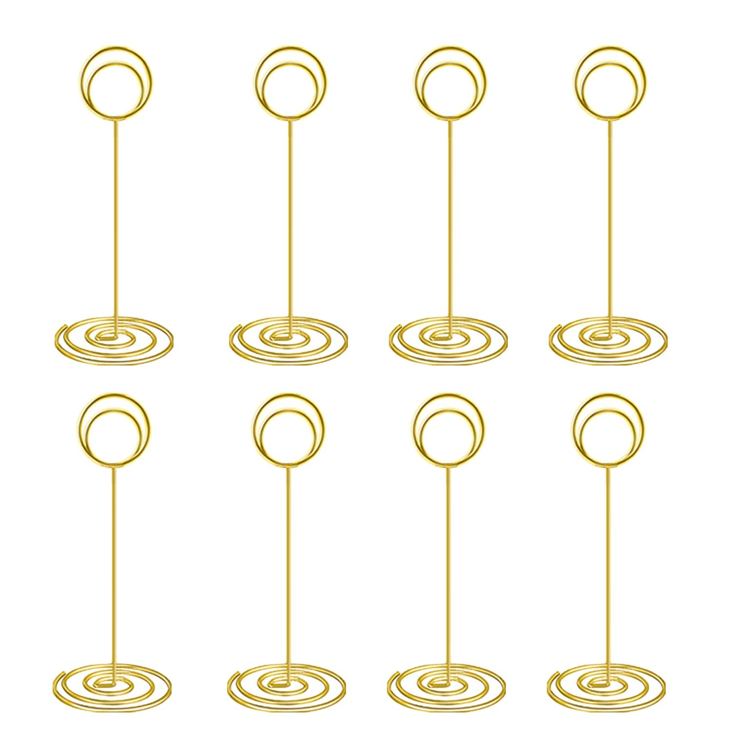 20 Pack 8.75 inch Tall Table Number Holders Place Card Holder Table Picture Holder Wire Photo Holder Clips Picture Memo Note Photo Stand (Gold)