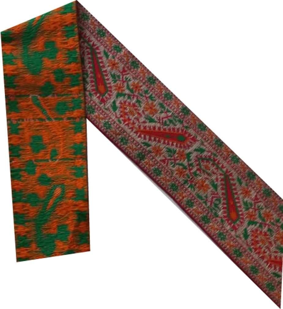 KVR Polyester Silk Brocade Jacquard 6 Yards 2-3/4 inch (69 mm) Craft Trim Floral Design Sewing Embroidery Decoration Ribbon Lace Garment Wedding Party (127-2.75 inch Wide, 6 Yard in roll)