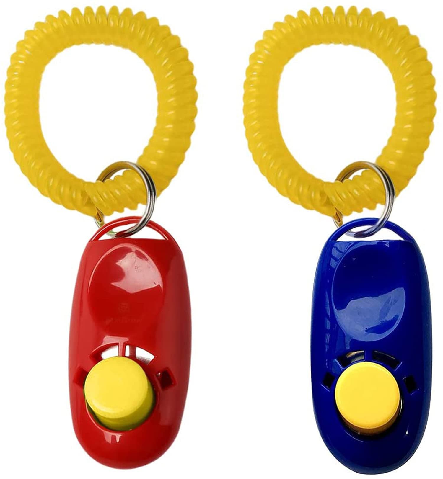 DELFINO Pet Training Clicker, Dog Training Clicker with Wrist Strap Durable Lightweight Easy to Use, Perfect for Behavioral Training for Cats Puppy Birds Horses, 2 Pcs a Set