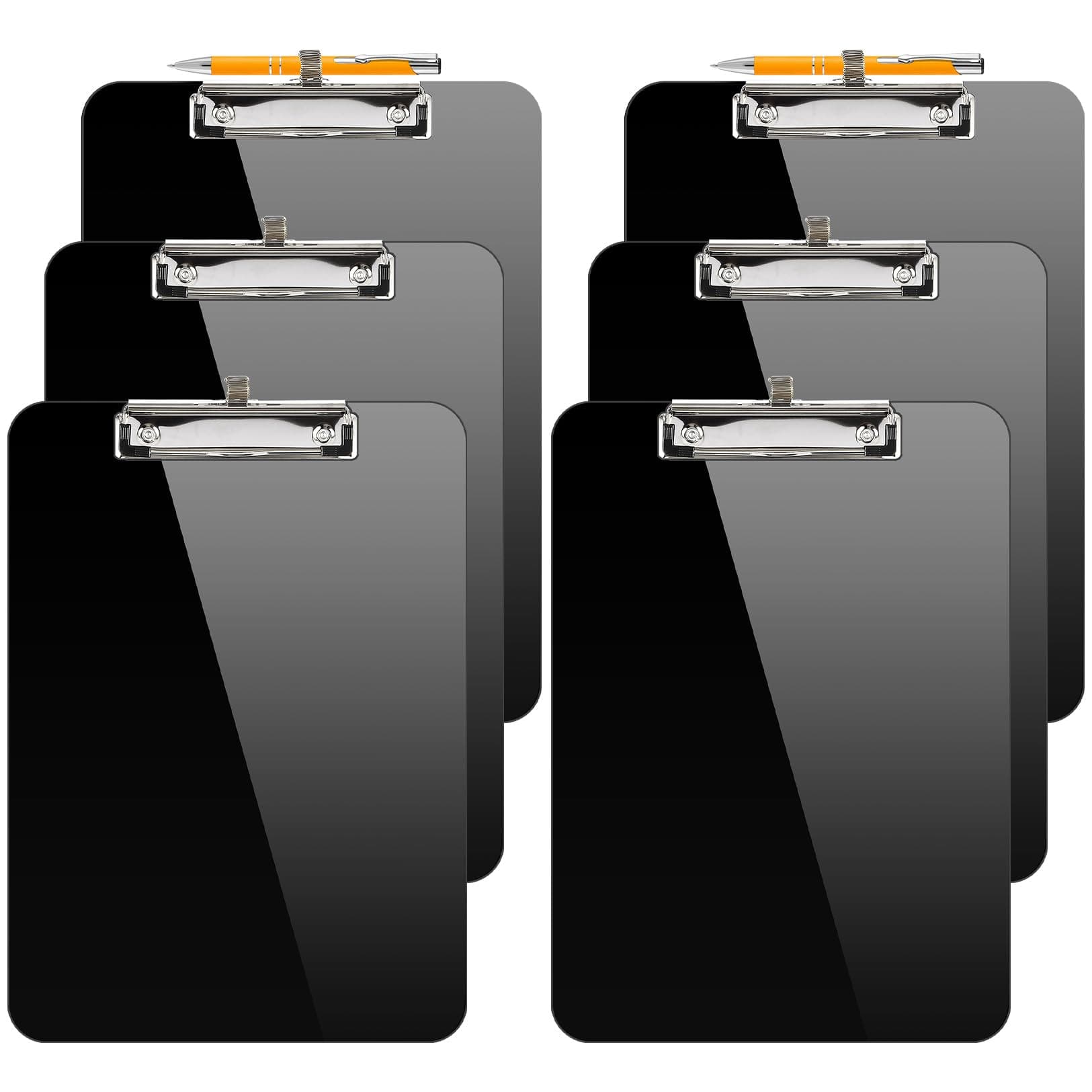 Plastic Clipboard with Pen Holder, [10% Thicker] Clip Boards 8.5x11 with Low Profile Clip, Cute Hanging Clipboard, Standard Letter Size A4 for Women Teacher, Office & School Supplies