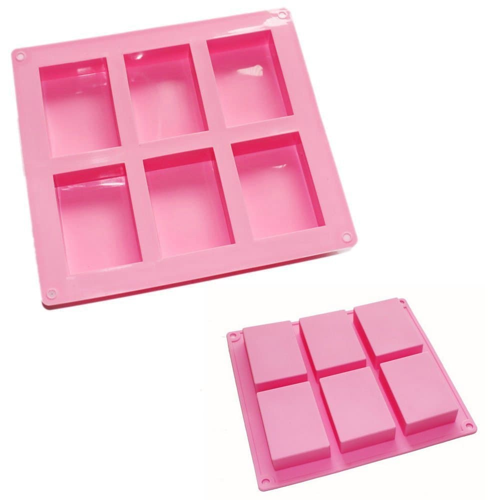 Beety Silicone Soap Molds, Baking Mold Cake Pan, Biscuit Chocolate Mold, 6 Cavities, Pink