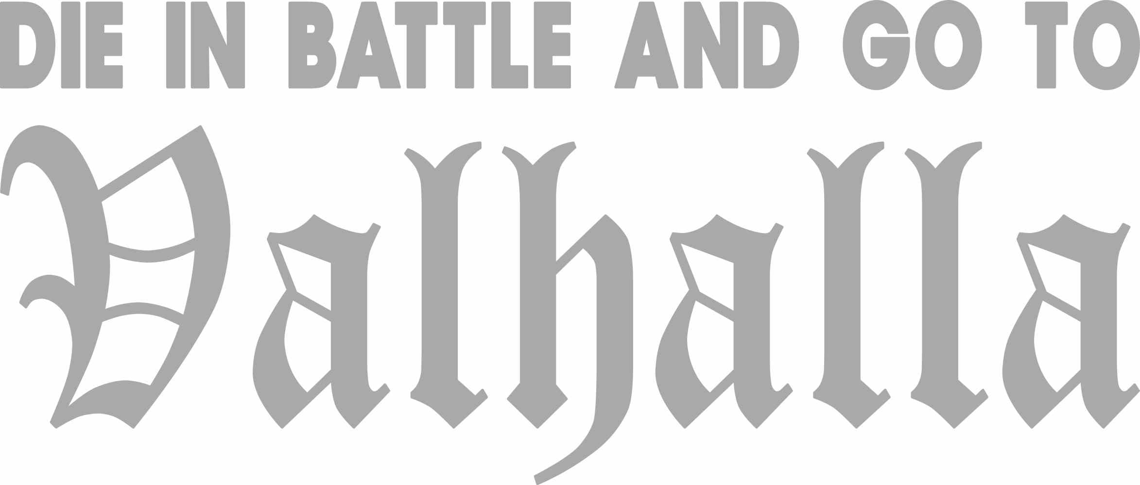Sticker The in Battle... Valhalla 13x5 cm Silver