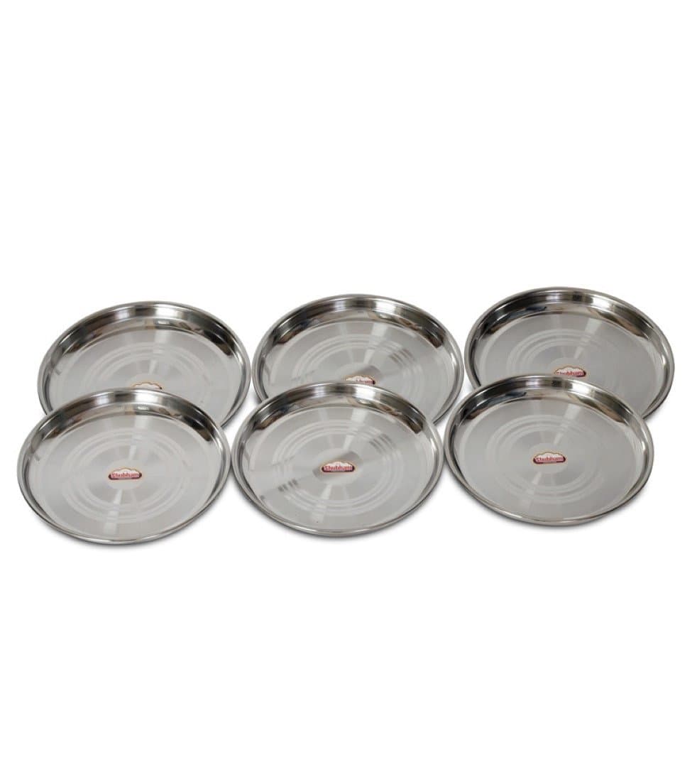 Shubham Designer Dinner Plates/Thali 6 Pcs Set 10.5 Inch Small