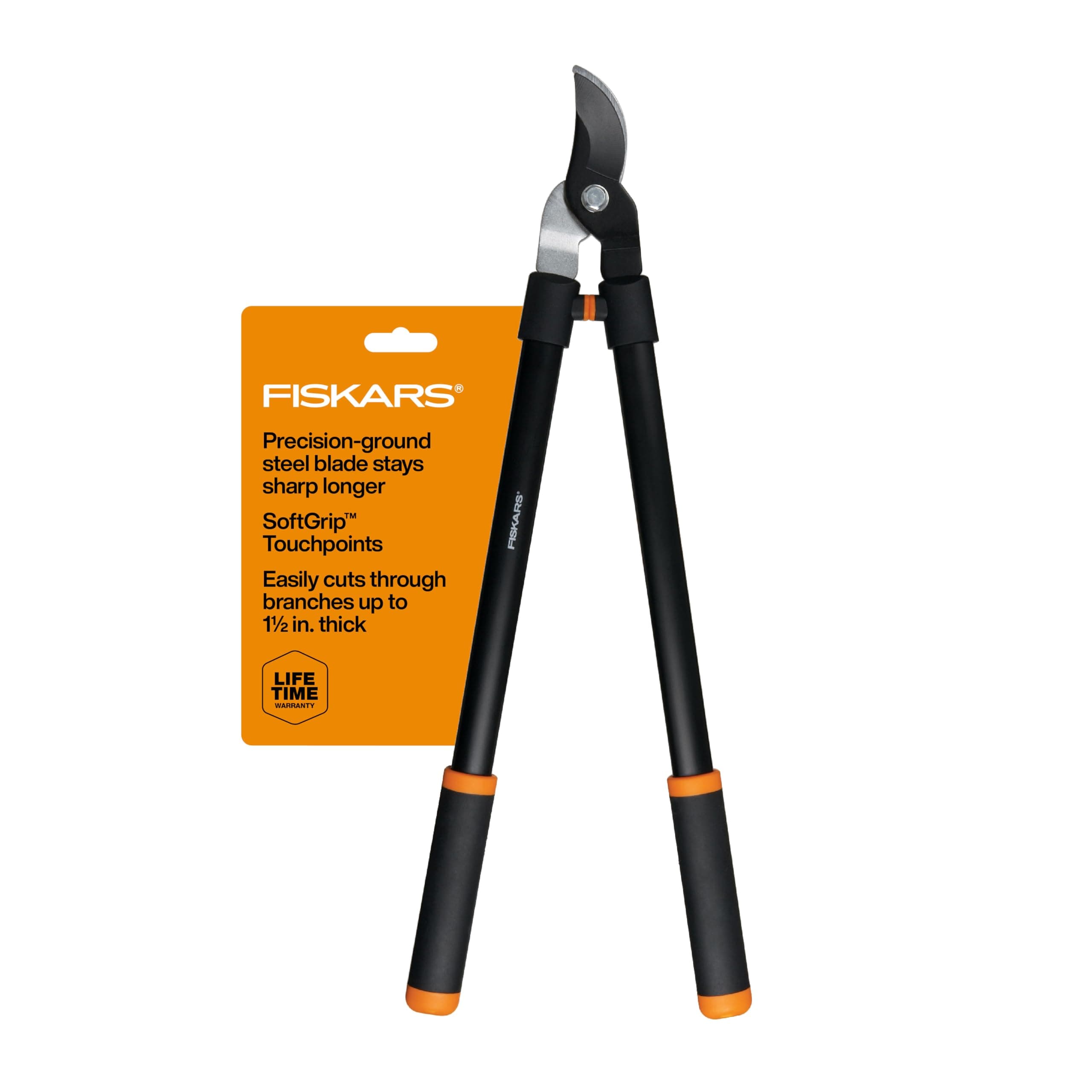 Fiskars 28" Loppers for Tree Trimming, Heavy Duty, Rust-Resistant Sharp Bypass Steel Blade Loppers, Branch Cutter up to 1.5" Diameter Cut Capacity, Shock-Absorbing Handle, Garden Tools